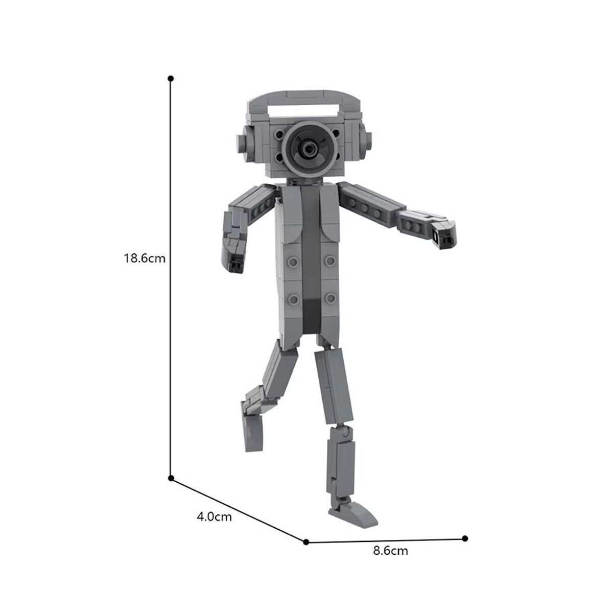 MOCBUILDING Kameramann-Figur und Funktechniker-Modell aus grauem Kunststoff - Bild 2