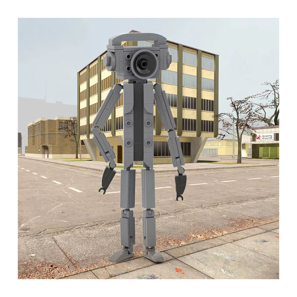 MOCBUILDING Kameramann-Figur und Funktechniker-Modell aus grauem Kunststoff - Bild 3