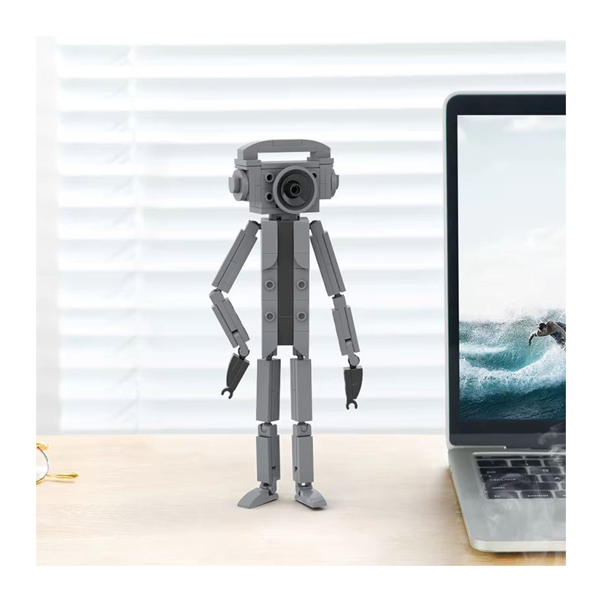 MOCBUILDING Kameramann-Figur und Funktechniker-Modell aus grauem Kunststoff - Bild 4