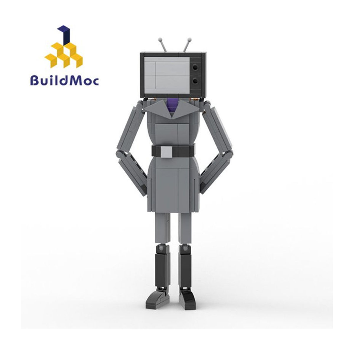 MOCBUILDING Modellfigur Weibliche Fernseh-Prominenz aus Kunststoff in Grau - Bild 1
