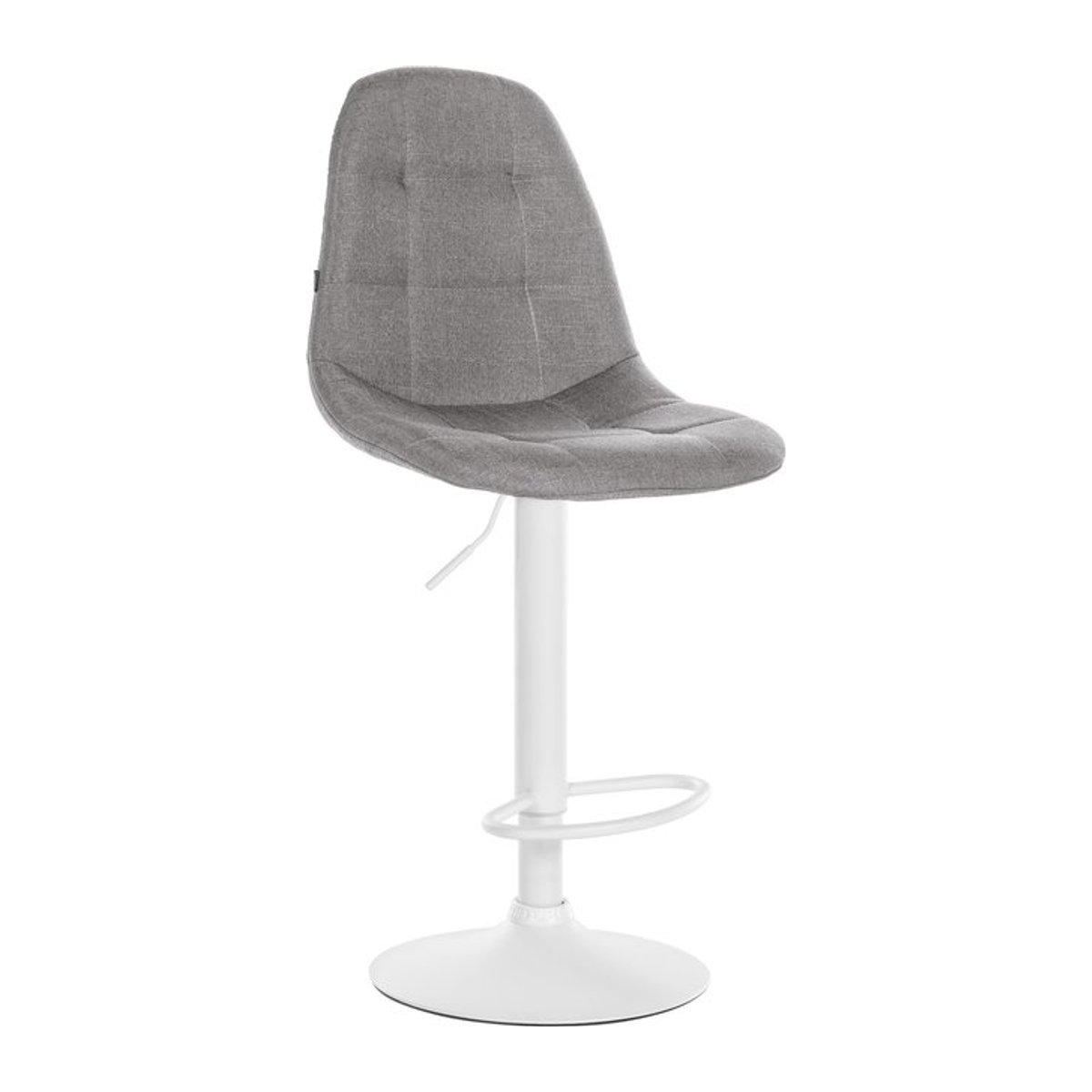 Modern Barhocker Elmore von CLP mit Stoffbezug in Grau und Metallgestell in Weiß - Bild 1