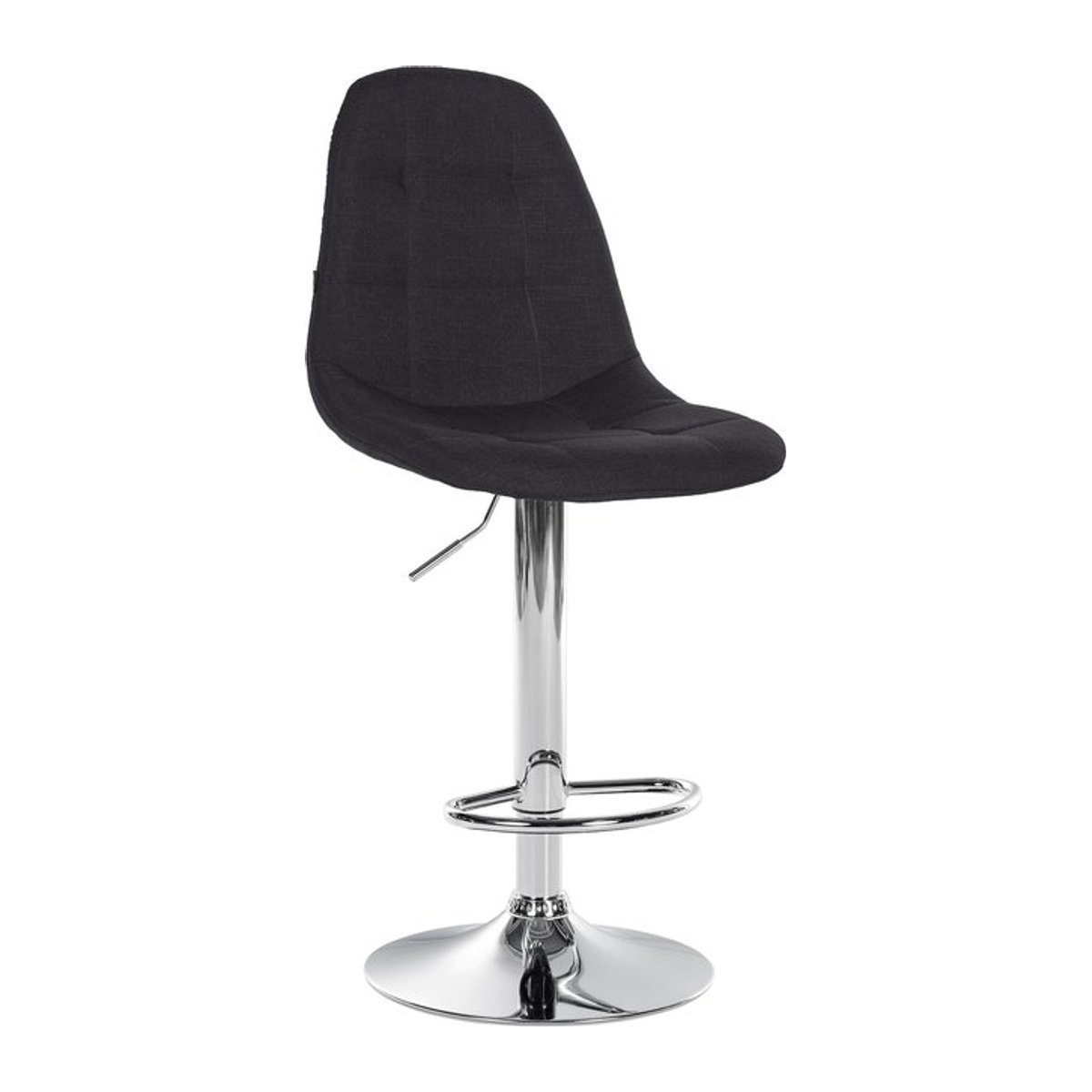 Modern Barhocker Elmore von CLP mit Stoffbezug in Schwarz und Metallgestell in Chromoptik - Bild 1