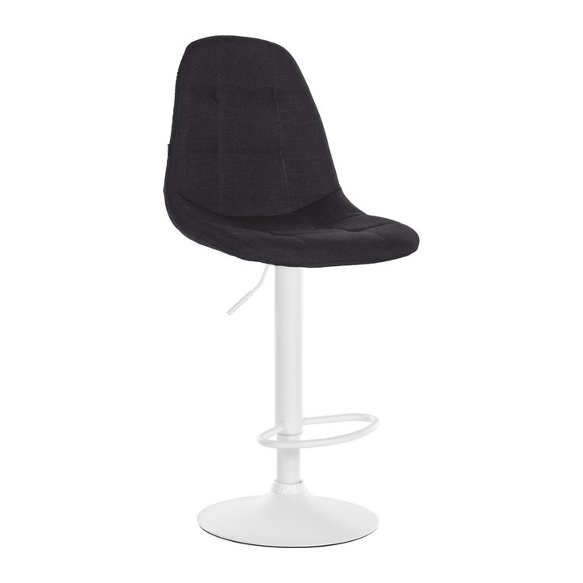 Modern Barhocker Elmore von CLP mit Stoffbezug und Metallgestell in Schwarz/Weiß - Bild 1