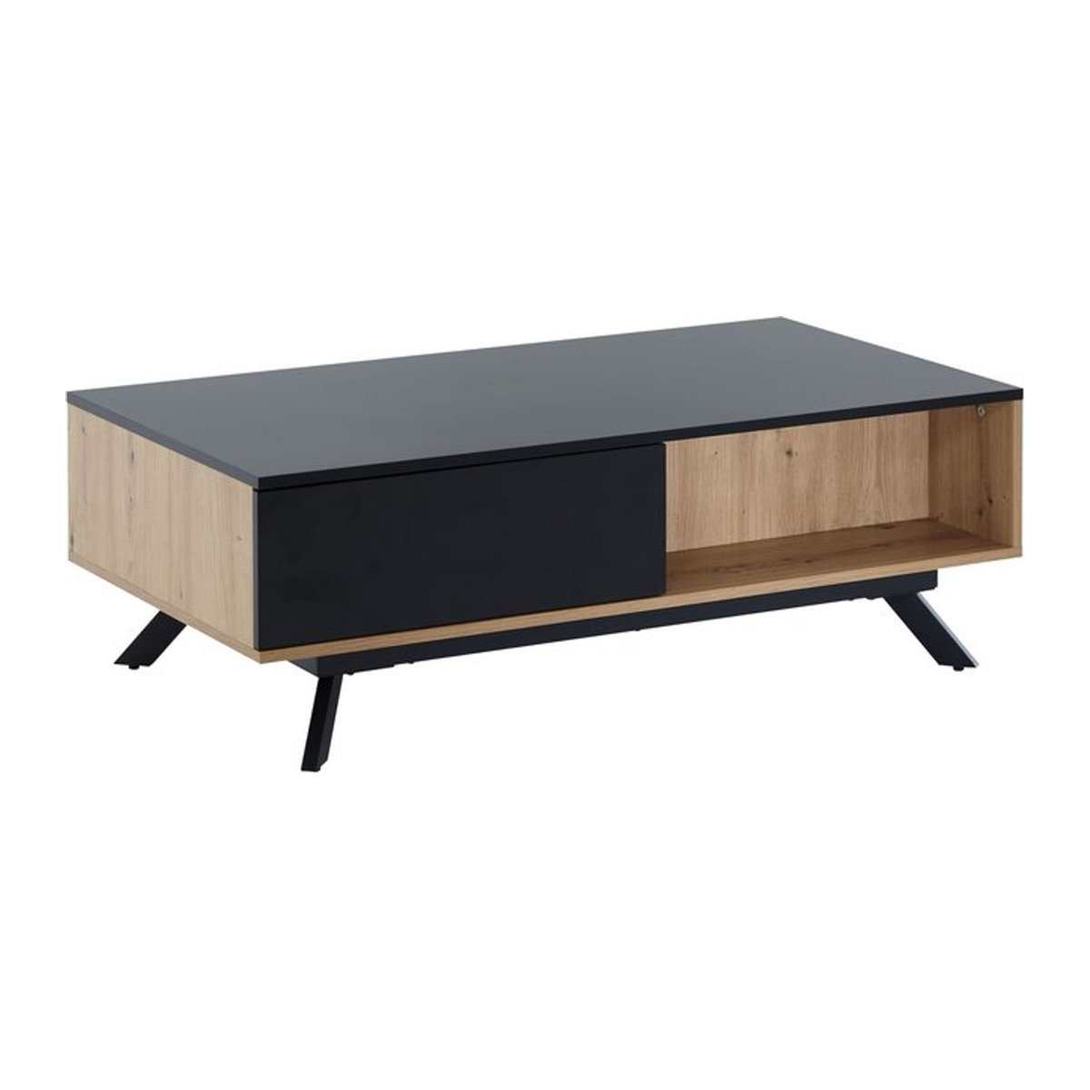 Modern Couchtisch FineBuy aus MDF in Eiche Natur mit Schublade, B/T/H: 110 x 60 x 38 cm - Bild 1