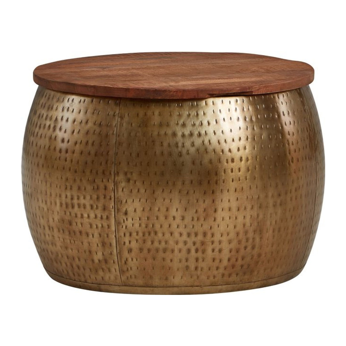 Modern Couchtisch FineBuy Rund aus Metall und Holz Durchmesser: 60 cm, Höhe: 40 cm - Bild 1