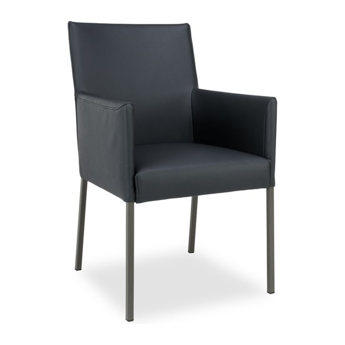 Modern Designstuhl Rolf Benz 652 mit Armlehne in Schwarz, Anthrazit, Grau oder Schwarzblau - Bild 1
