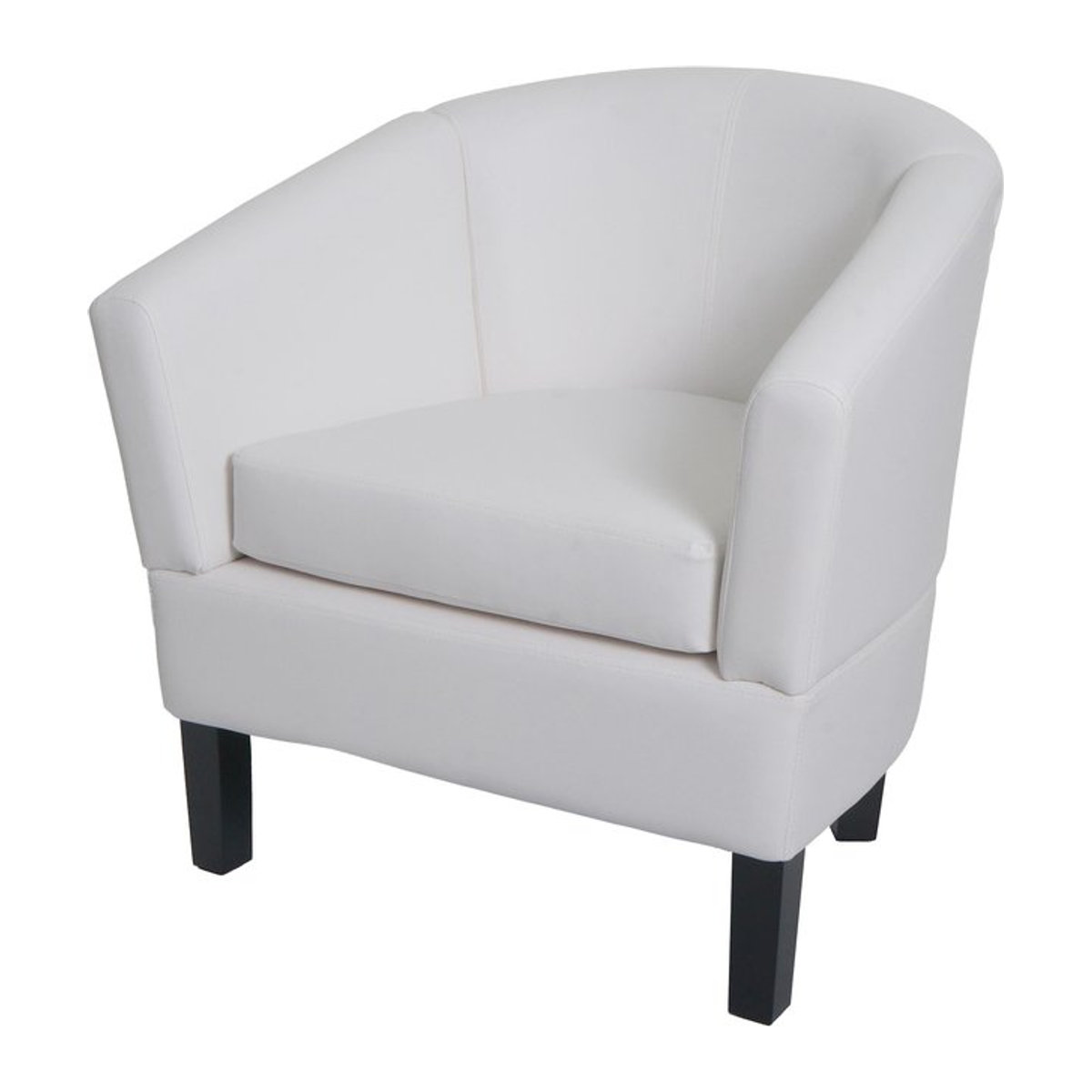 Modern Lounge-Sessel MCW-O17 aus Kunstleder in Weiß - Bild 1
