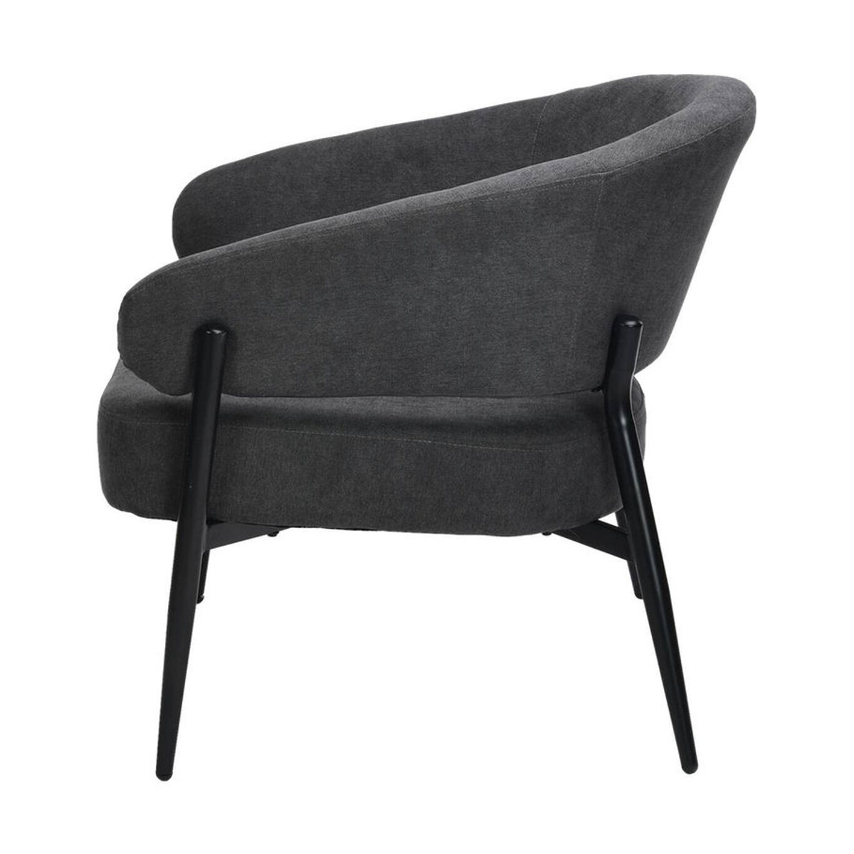 Modern Loungesessel byLIVING JOHN aus Stoff und Metall in Grau und Schwarz, Breite: 75 cm - Bild 3