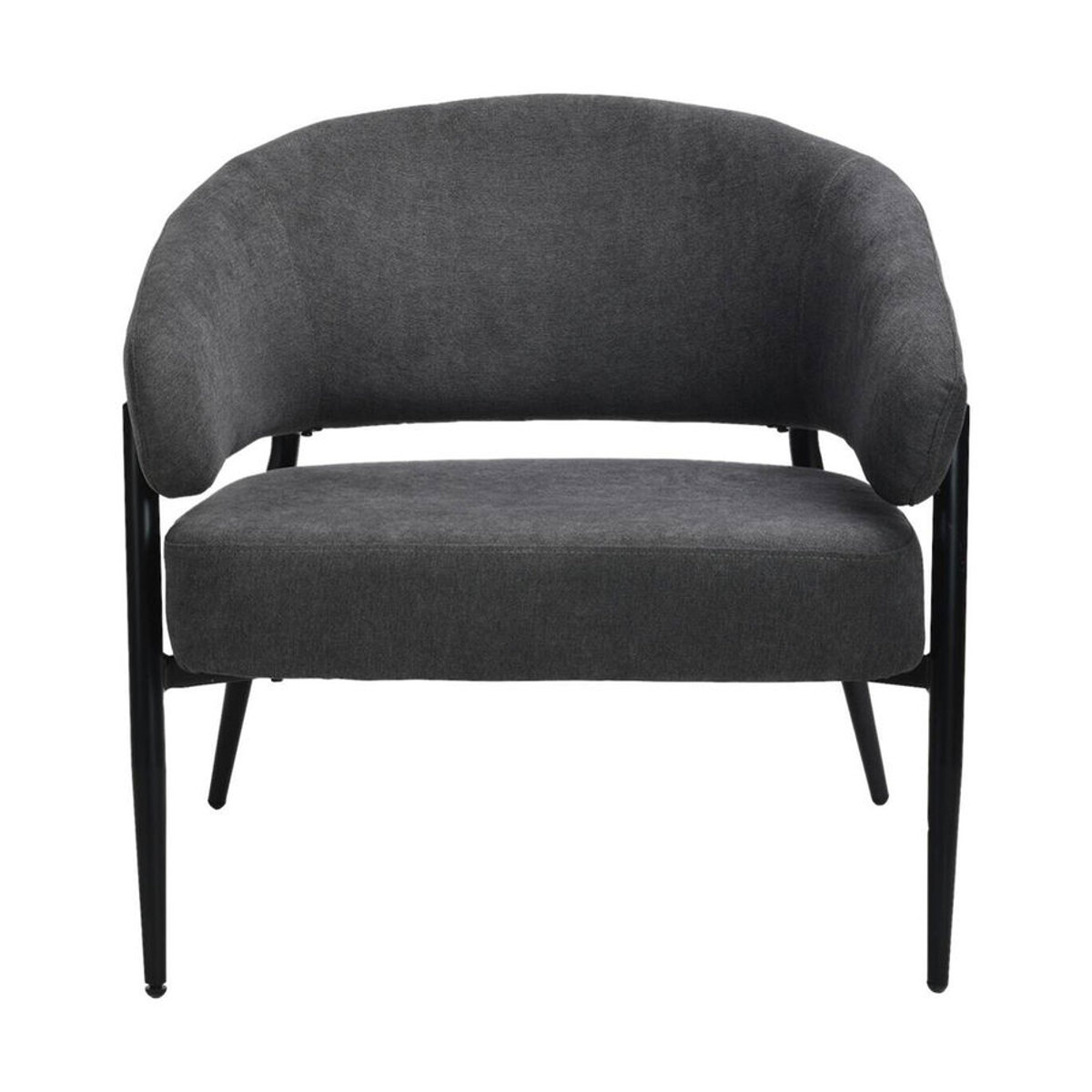 Modern Loungesessel byLIVING JOHN aus Stoff und Metall in Grau und Schwarz, Breite: 75 cm - Bild 5