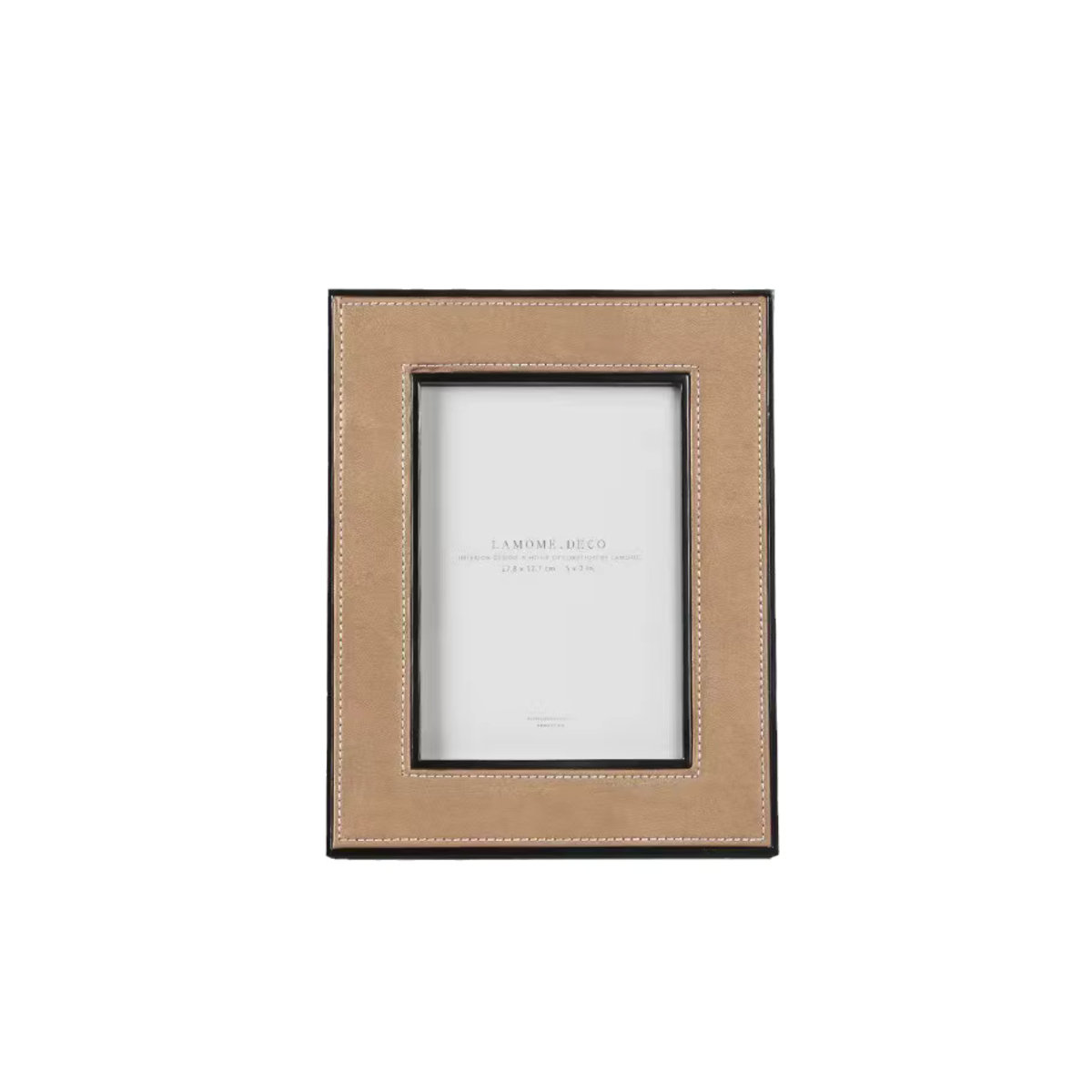 Modern Luxury Leder Bilderrahmen von LANGYAS BAISHA in Braun, rechteckig für die Tischaufstellung, B/H: 15,24 x 15,24 cm - Bild 4