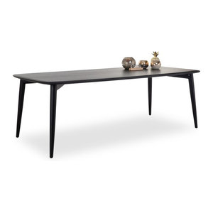 Modern Massivholztisch Rolf Benz 900 aus Eiche in Schwarz, Rechteckig, B/T/H: 220 x 105 x 75 cm