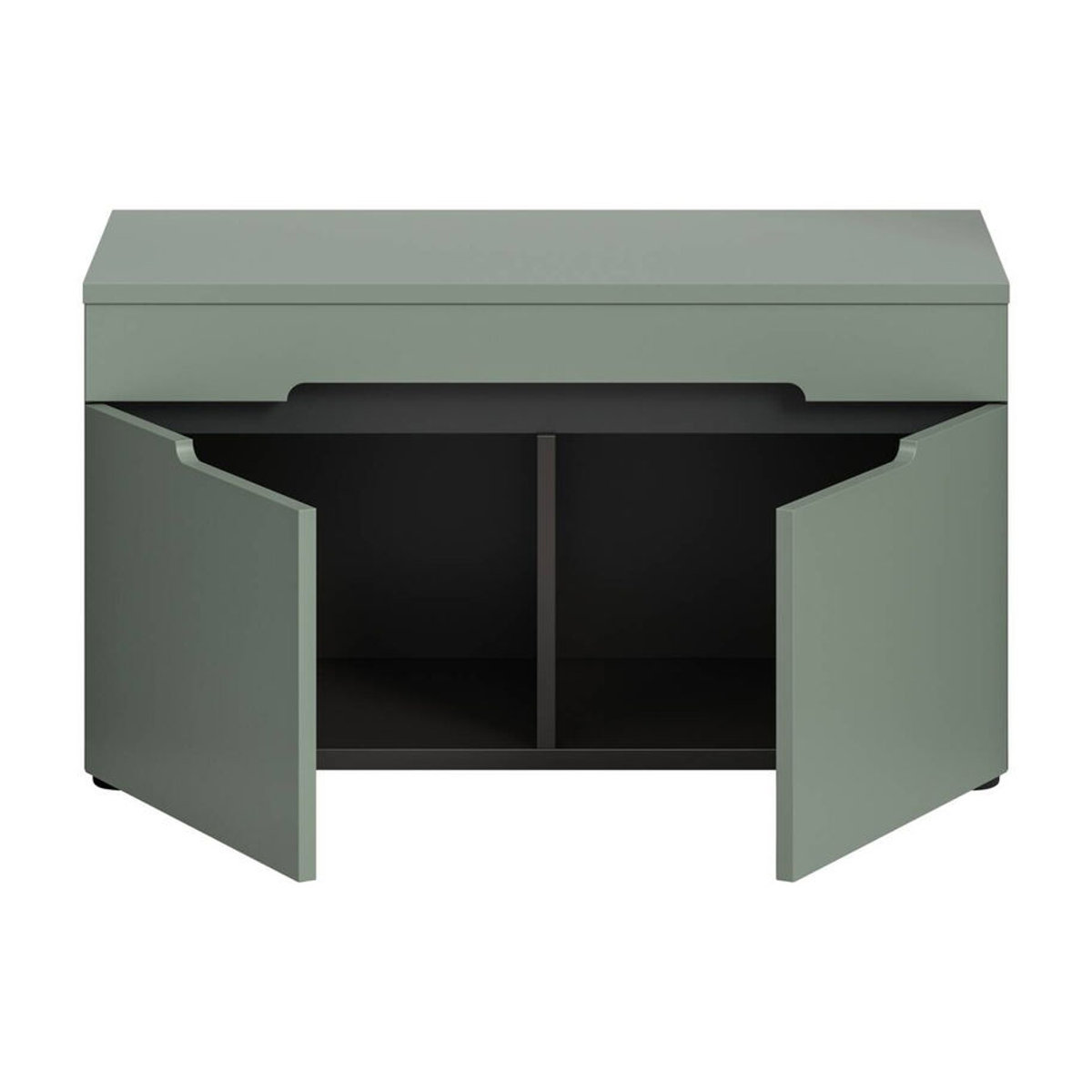 Modern minimalistische Sitztruhe xonox.home in Grün und Grau, B/H/T: 80 x 45 x 37 cm - Bild 3