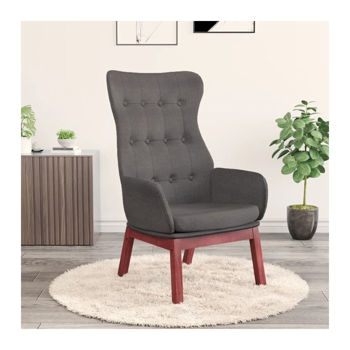 Modern Relaxsessel von vidaxl in Anthrazit aus Stoff und Massivholz - Bild 1