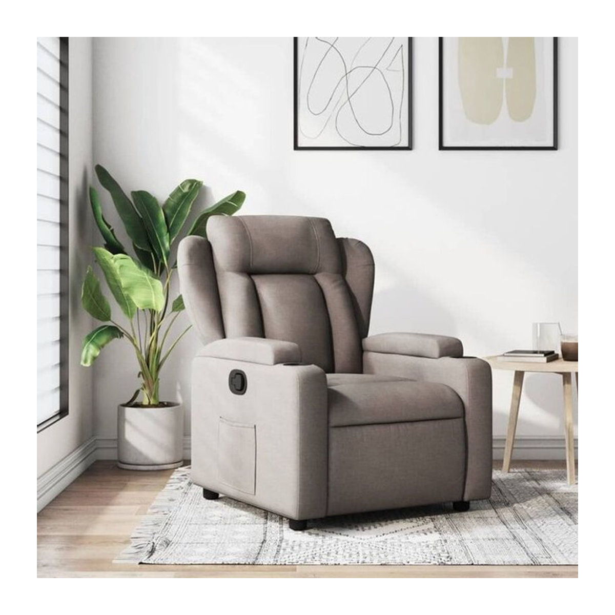 Modern Relaxsessel von vidaxl in Taupe meliert aus Stoff und Metall - Bild 1