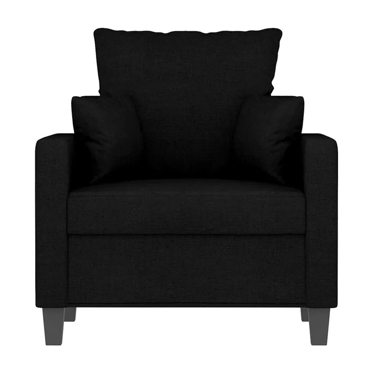 Modern Sessel von Vidaxl in Schwarz mit Stoffbezug und Metallgestell, Breite: 60 cm - Bild 2