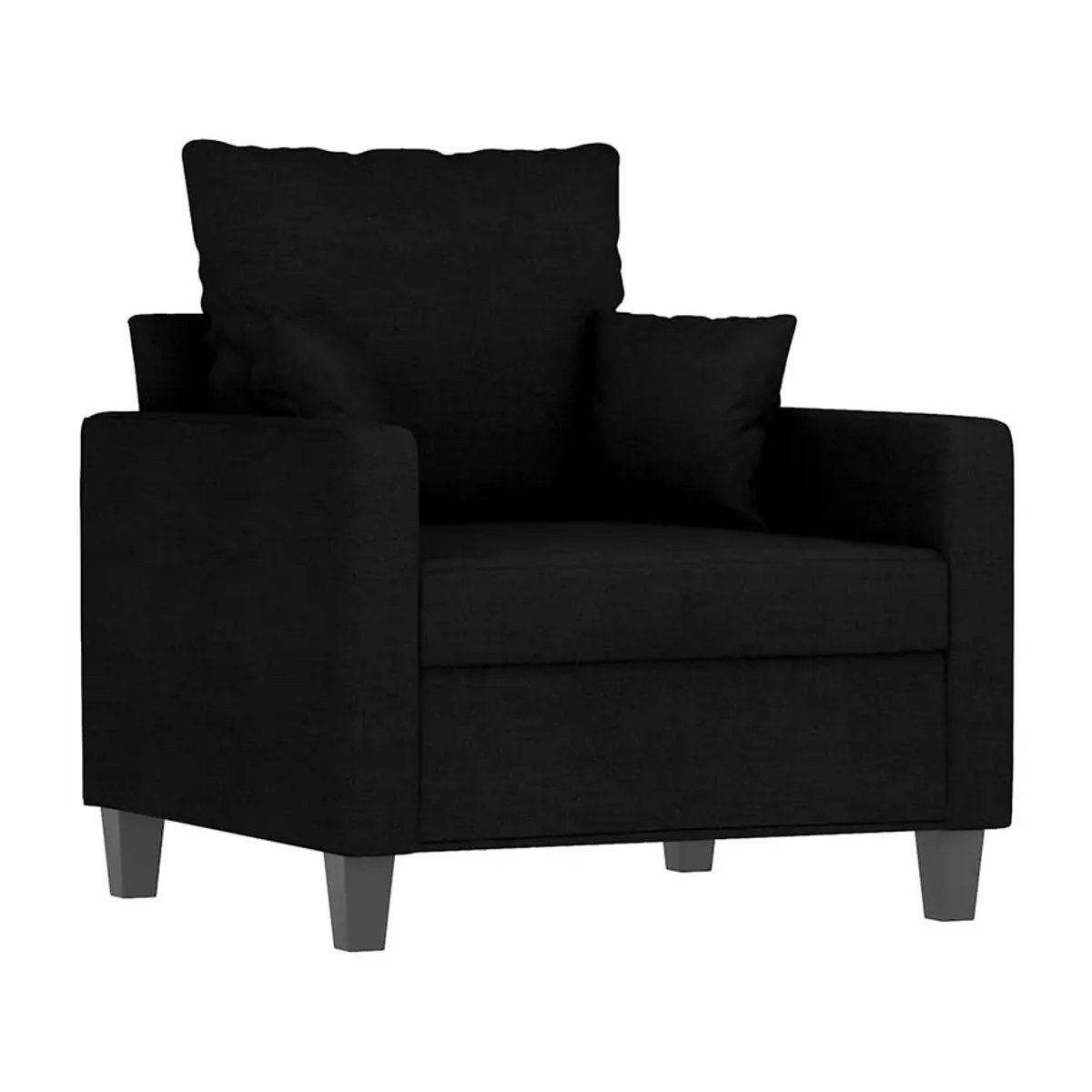 Modern Sessel von Vidaxl in Schwarz mit Stoffbezug und Metallgestell, Breite: 60 cm - Bild 5