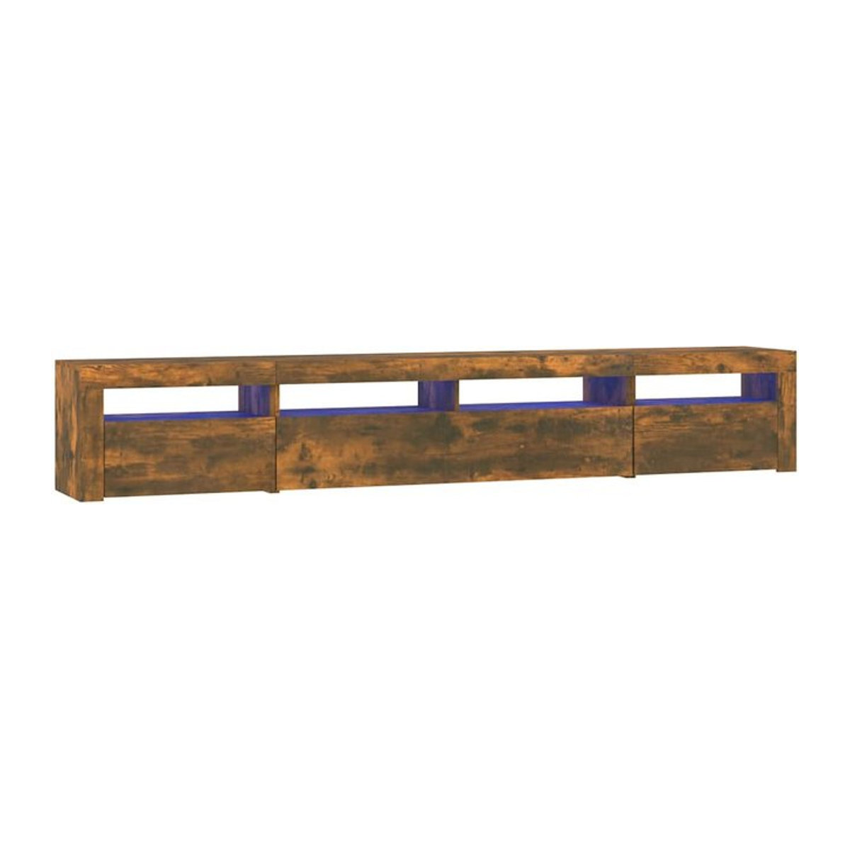 Modern TV-Schrank mit LED-Leuchten von Vidaxl in Räuchereiche Braun, B/T/H: 240 x 40 x 35 cm - Bild 1