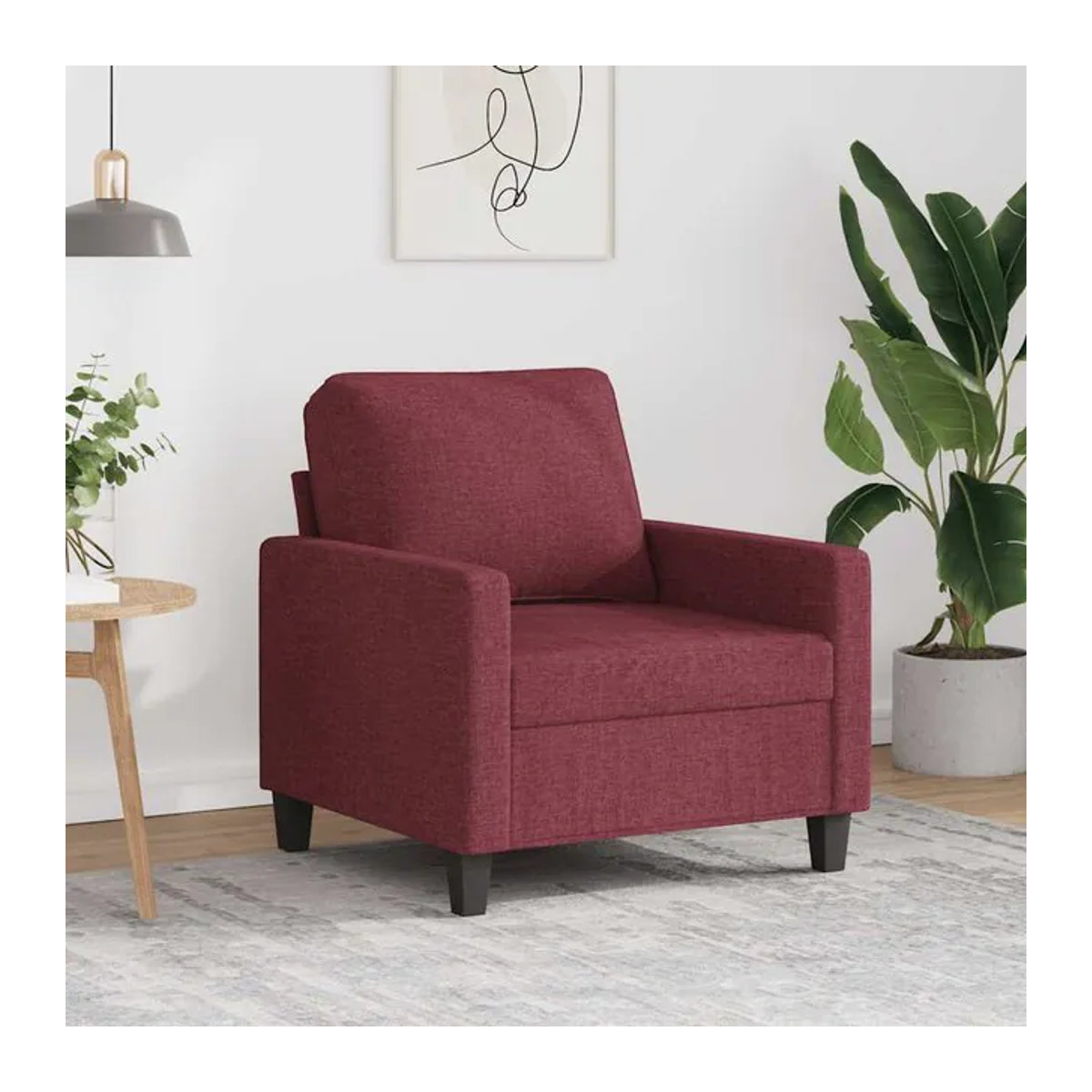 Modern Vidaxl Sessel in Rot mit Stoffbezug und Metallgestell, Breite: 60 cm - Bild 1