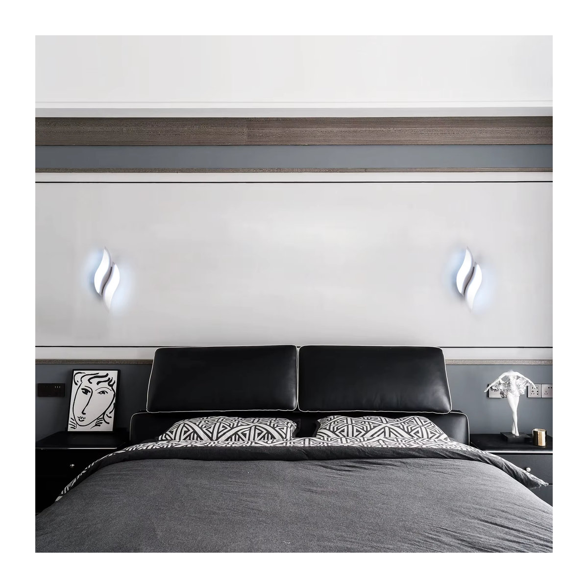 Moderne 12W LED-Innenwandleuchte aus Metall und Acryl in Weiß mit kaltweißem Licht 6500K - Bild 3