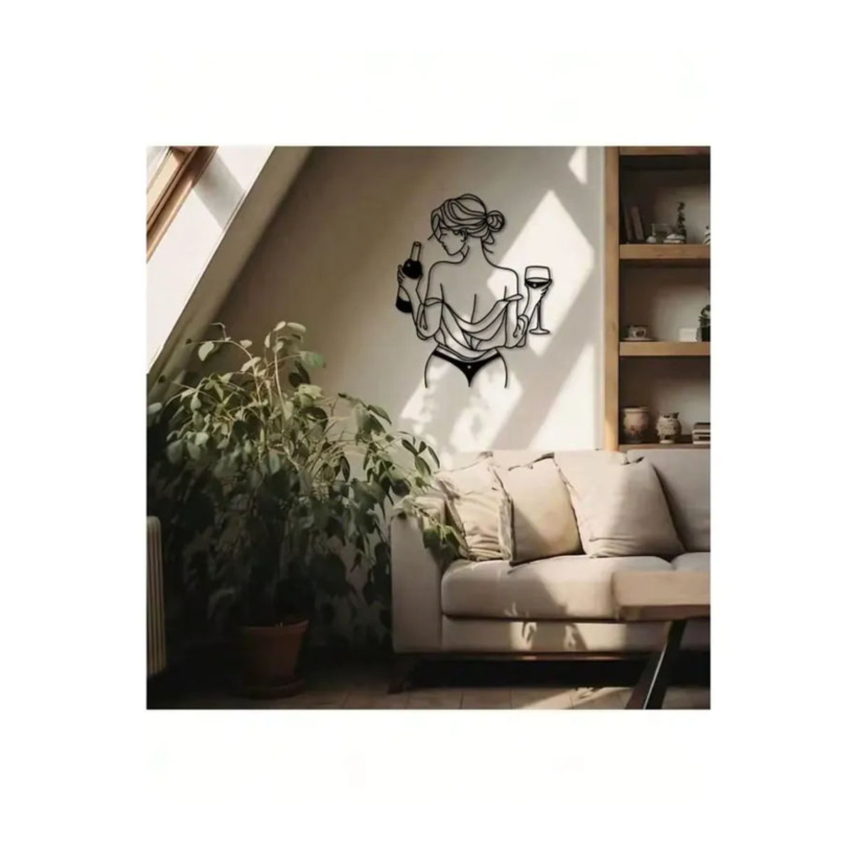 Moderne abstrakte Metallskulptur Weibliche Figur von CIFBUY in Schwarz zur Wanddekoration - Bild 2