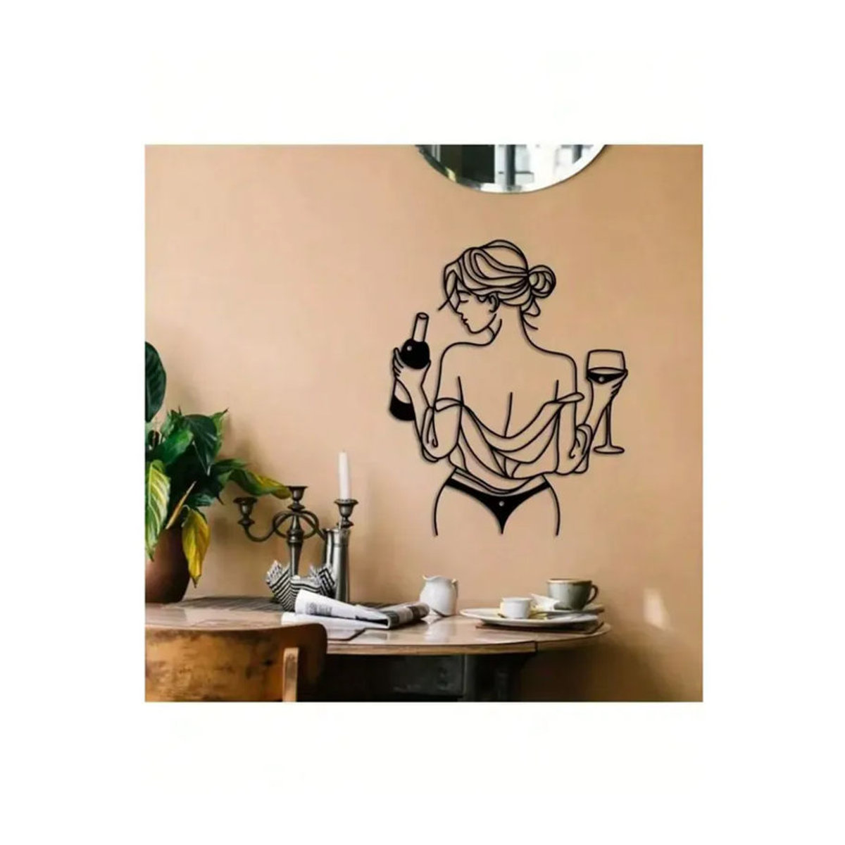 Moderne abstrakte Metallskulptur Weibliche Figur von CIFBUY in Schwarz zur Wanddekoration - Bild 3