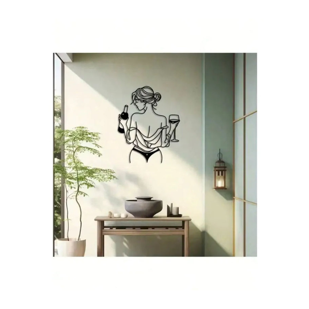 Moderne abstrakte Metallskulptur Weibliche Figur von CIFBUY in Schwarz zur Wanddekoration - Bild 4