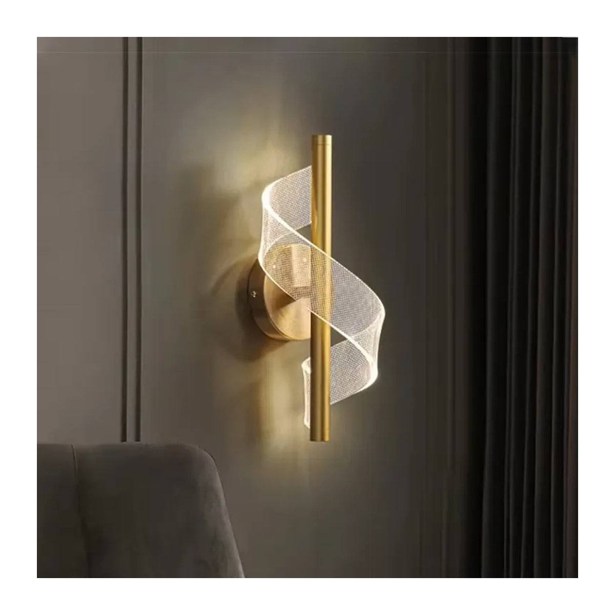 Moderne Acryl LED Wandleuchte in Schwarz für Wohnzimmer, Korridor und Treppe - Bild 2