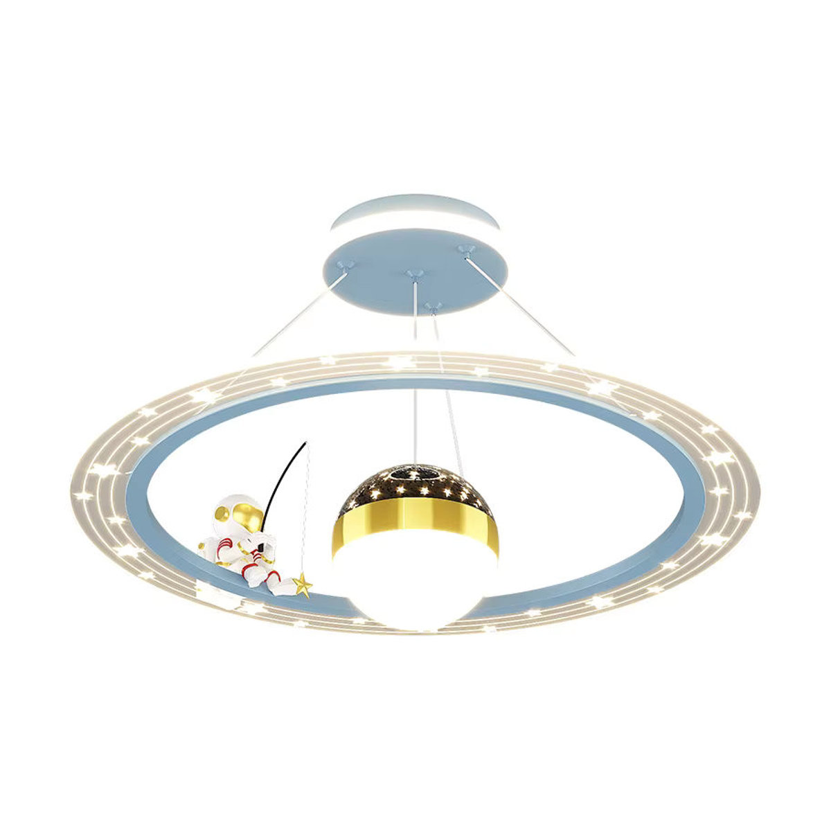 Moderne Astronauten LED Deckenleuchte LZPZ RUI Kronleuchter in Weiß für Kinderzimmer und Schlafzimmer - Bild 3