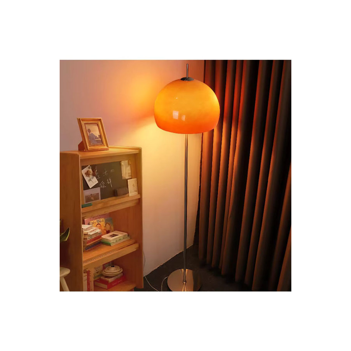 Moderne Bauhaus LED Stehlampe aus Glas in Orange im Skandinavischen Design - Bild 3