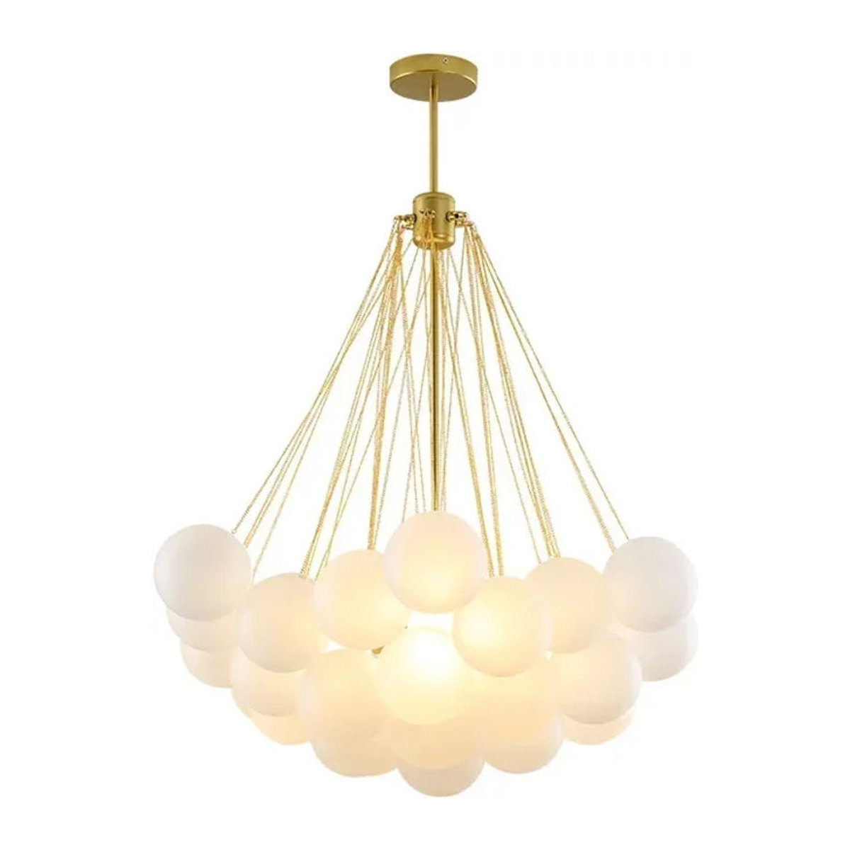 Moderne Blasen Glas Kronleuchter von TAONUANSHU in Schwarz und Gold als Pendelleuchte für dein Wohnzimmer oder Esszimmer - Bild 1