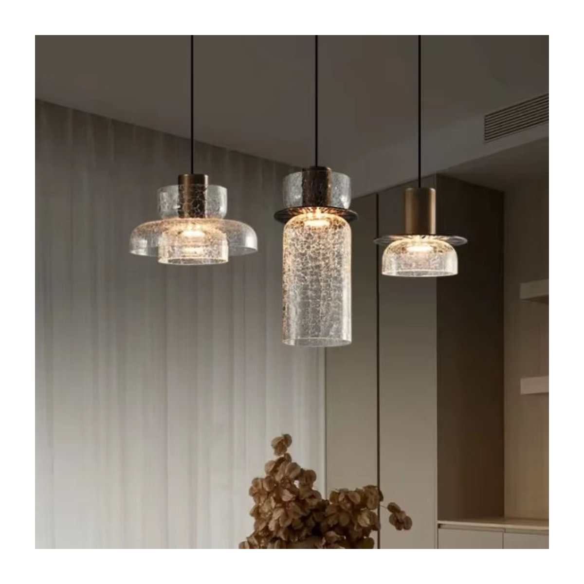Moderne Claeted Wandlampe aus Klarglas mit Riss-Design für Esstisch, Küche oder Restaurant - Bild 2