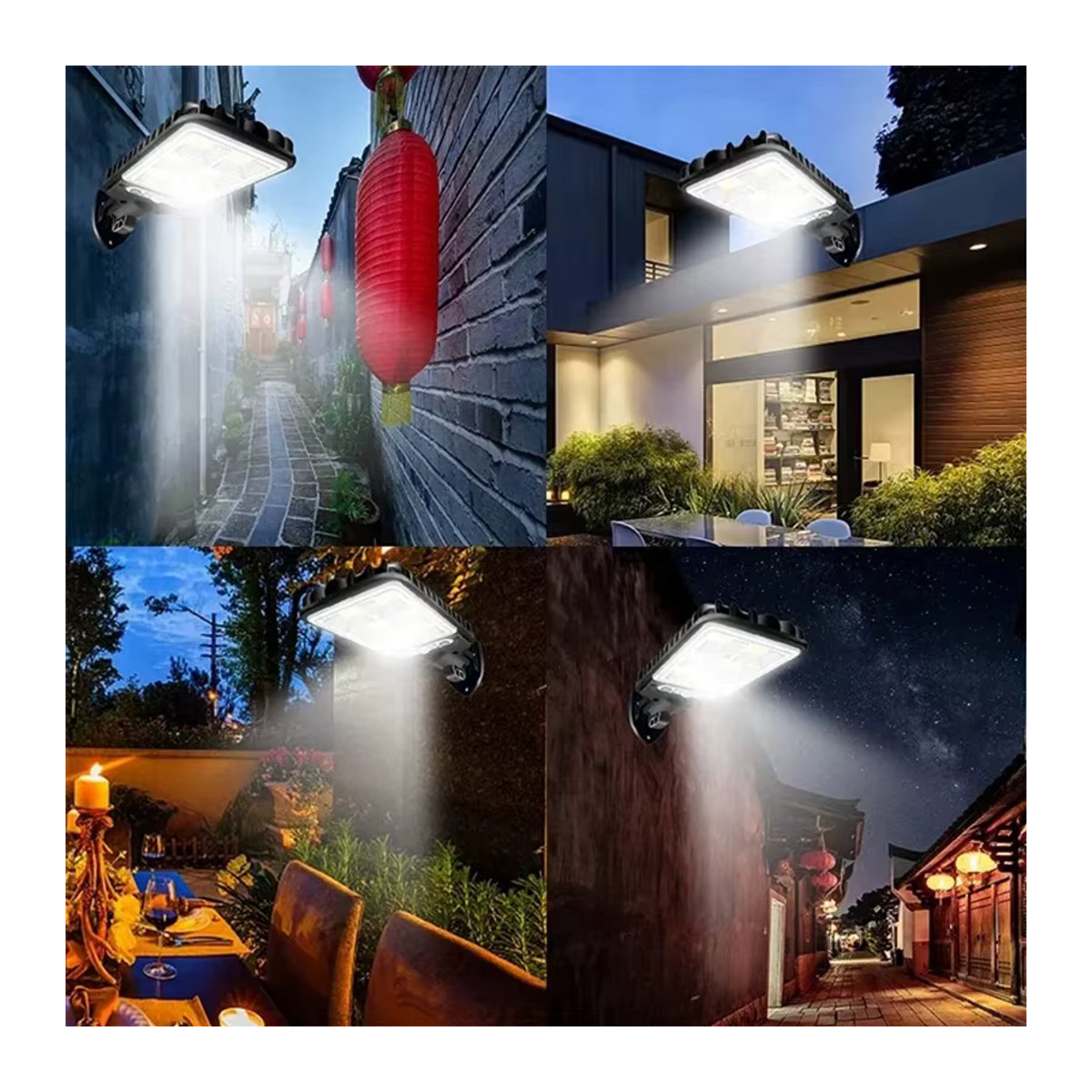 Moderne COB Solarleuchte für den Außenbereich in Schwarz mit Bewegungsmelder und 3 Modi als wasserdichte LED-Wallstraßenlampe für deinen Garten - Bild 2