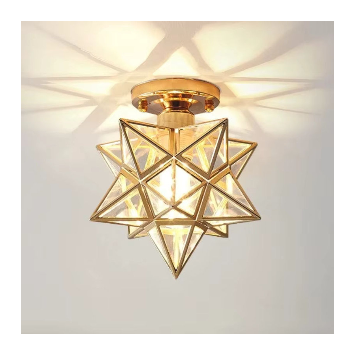 Moderne Deckenlampe in Sternform aus Glas in Rot für Wohnzimmer und Korridor - Bild 2