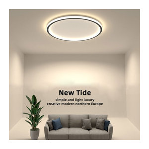 Moderne dimmbare LED-Deckenleuchte DARHYN in Schwarz oder Weiß für Wohnzimmer und Schlafzimmer