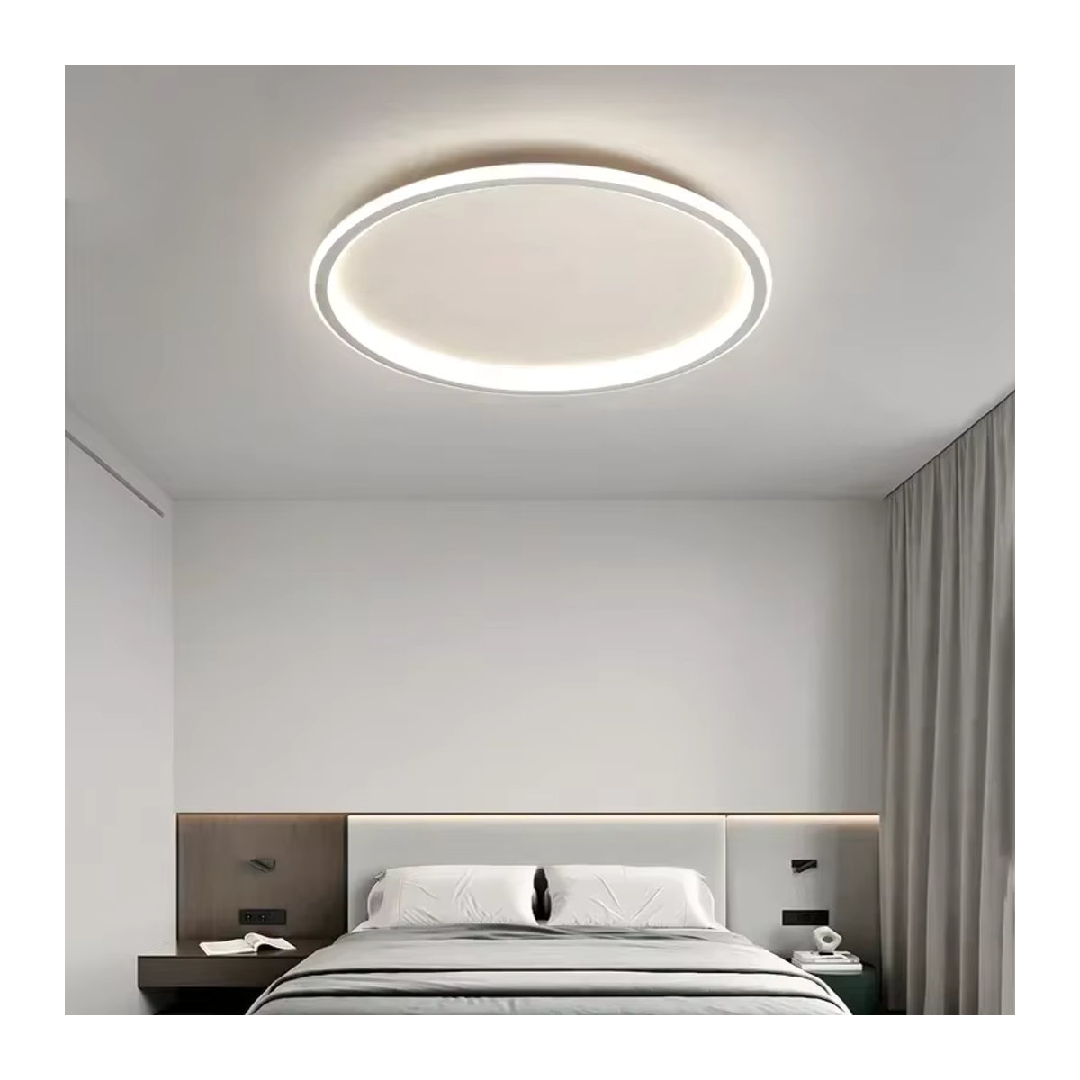 Moderne dimmbare LED-Deckenleuchte DARHYN in Schwarz oder Weiß für Wohnzimmer und Schlafzimmer - Bild 3