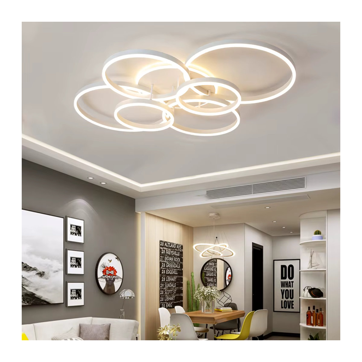 Moderne dimmbare LED Deckenleuchte IRALAN Kronleuchter aus Acryl in Weiß für Wohnzimmer Schlafzimmer und Arbeitszimmer - Bild 2