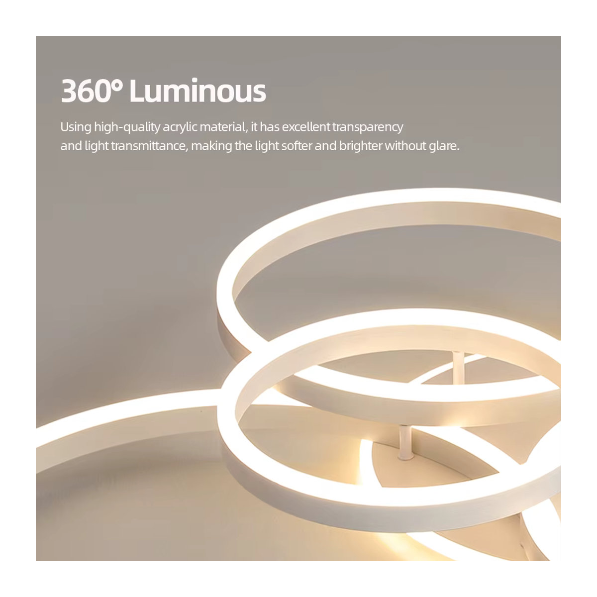 Moderne dimmbare LED Deckenleuchte IRALAN Kronleuchter aus Acryl in Weiß für Wohnzimmer Schlafzimmer und Arbeitszimmer - Bild 3