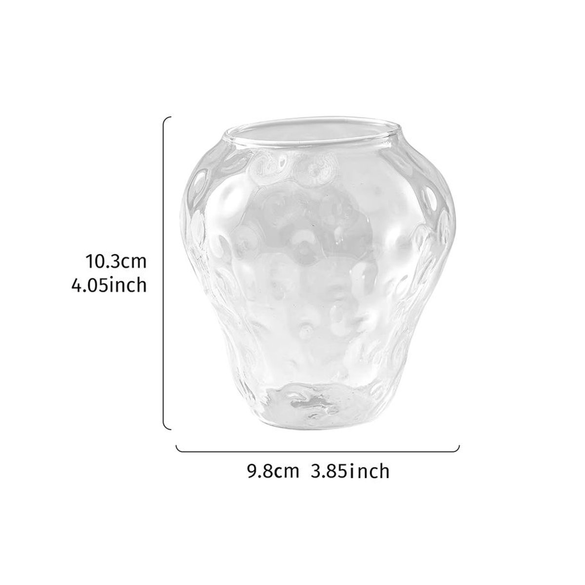 Moderne erdbeerförmige Glasvase in Transparent für die Dekoration von Schnittblumen - Bild 2