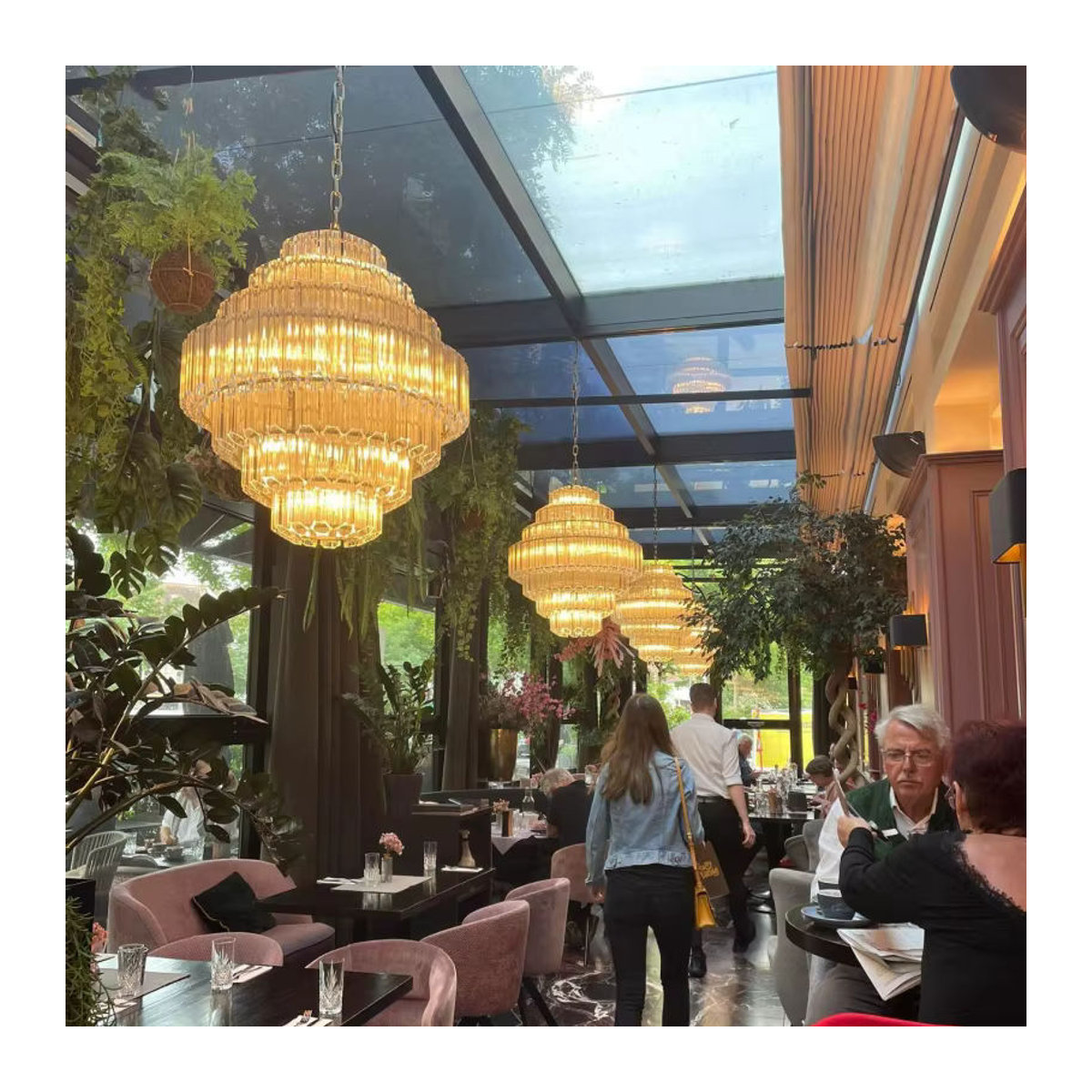 Moderne Glas Pendelleuchte von JIANKEXING in Gelb für Wohnzimmer und Restaurant - Bild 2