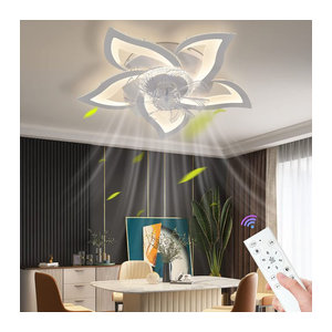 Moderne IRALAN Deckenventilator mit LED-Licht und Acryl-Flügeln in Weiß