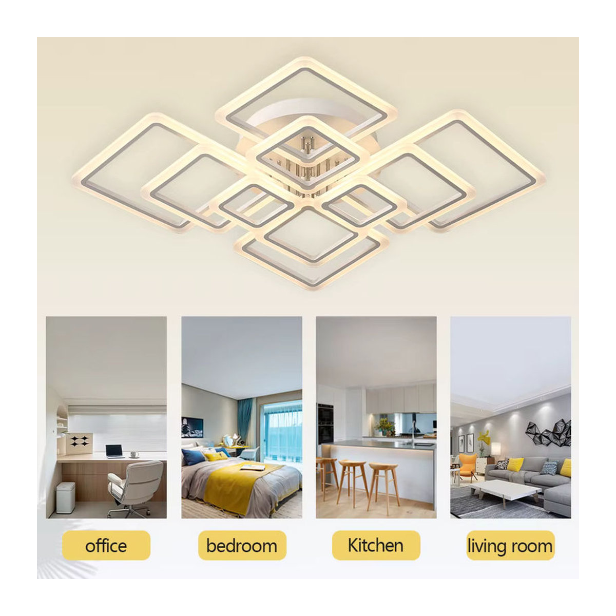 Moderne IRALAN LED-Deckenleuchte in Weiß für Wohnzimmer, Schlafzimmer und Esszimmer - Bild 3