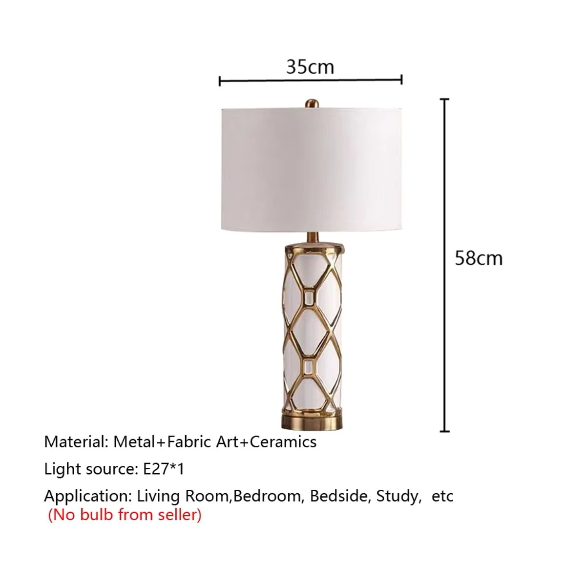 Moderne Keramik Tischlampe in Weiß im skandinavischen Design für Schlafzimmer und Wohnzimmer - Bild 2
