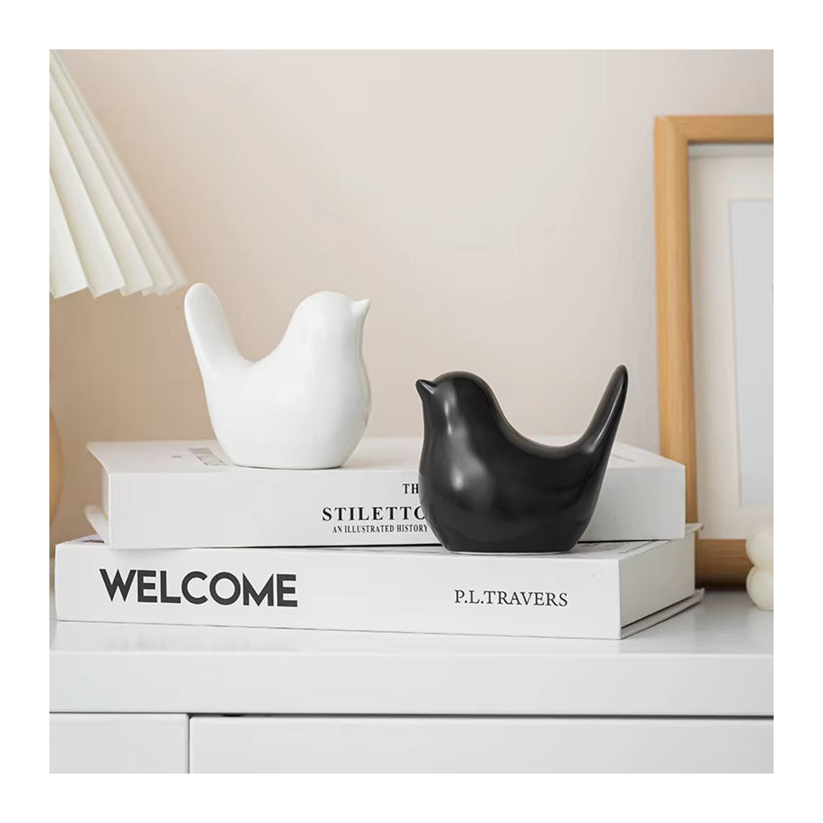 Moderne Keramik Vogel Figuren in Schwarz als dekorative Ornamente für dein Zuhause oder Hochzeiten - Bild 3