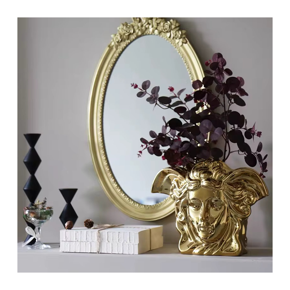 Moderne Keramikvase in Gold mit unregelmäßigem Design für Schnittblumen - Bild 2