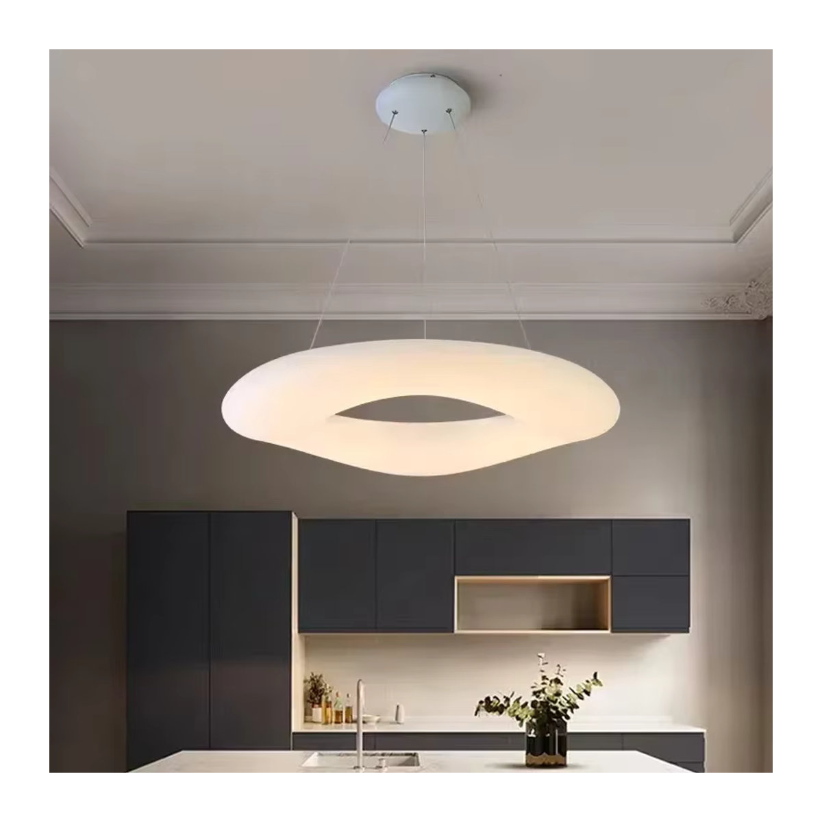 Moderne kreisförmige LED-Deckenleuchte aus Acryl von JIANKEXING in Weiß - Bild 2