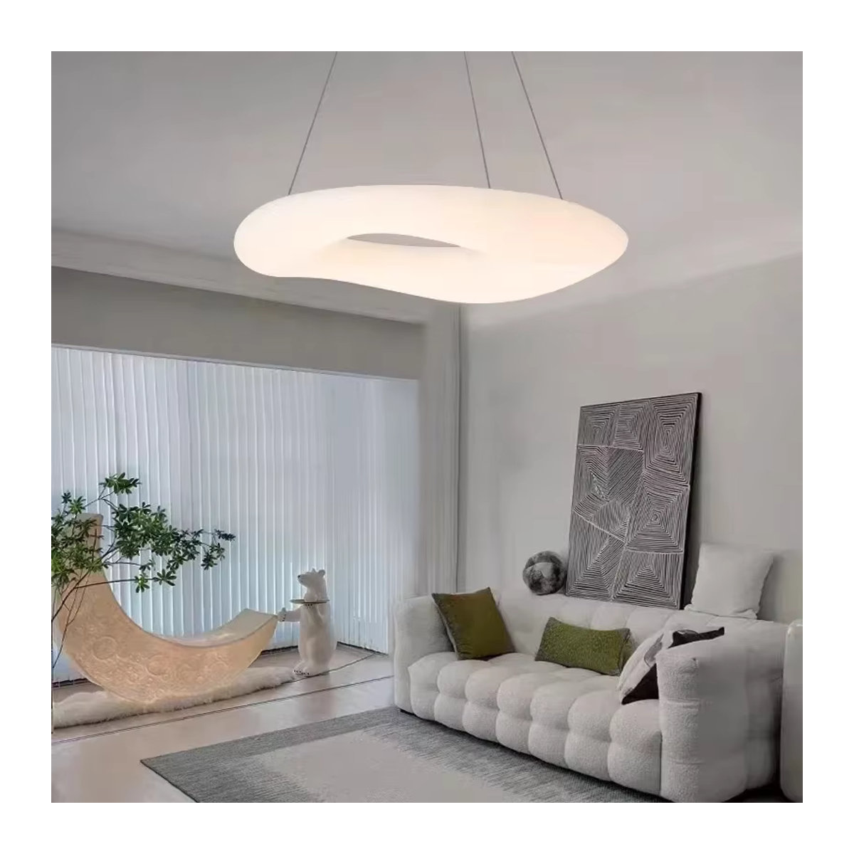 Moderne kreisförmige LED-Deckenleuchte aus Acryl von JIANKEXING in Weiß - Bild 4