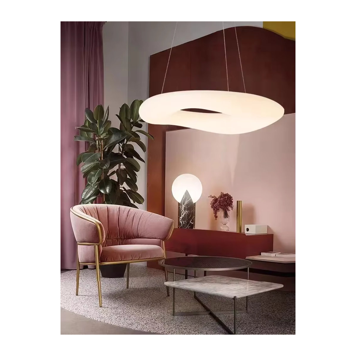 Moderne kreisförmige LED-Deckenleuchte aus Acryl von JIANKEXING in Weiß - Bild 5