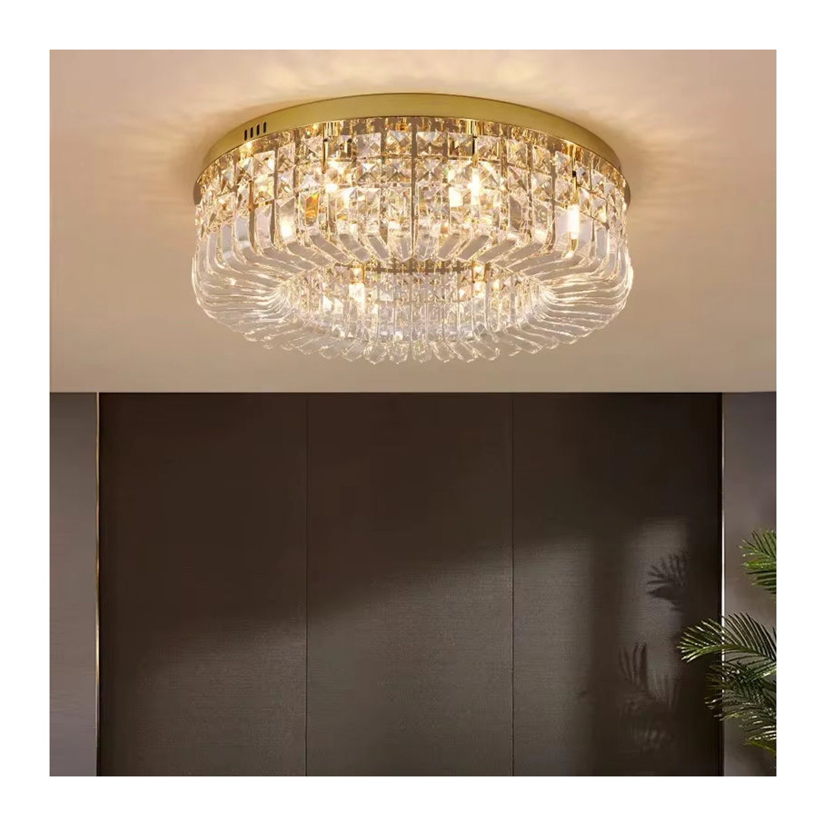 Moderne Kristall Deckenleuchte von meigheiath in Gold und Chrom mit K9 Kristallen für Esszimmer und Wohnzimmer, E14 Fassung - Bild 2
