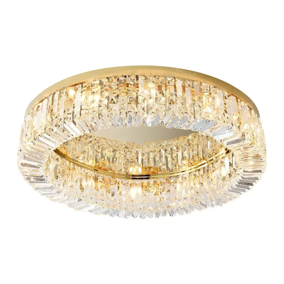 Moderne Kristall Deckenleuchte von meigheiath in Gold und Chrom mit K9 Kristallen für Esszimmer und Wohnzimmer, E14 Fassung - Bild 4
