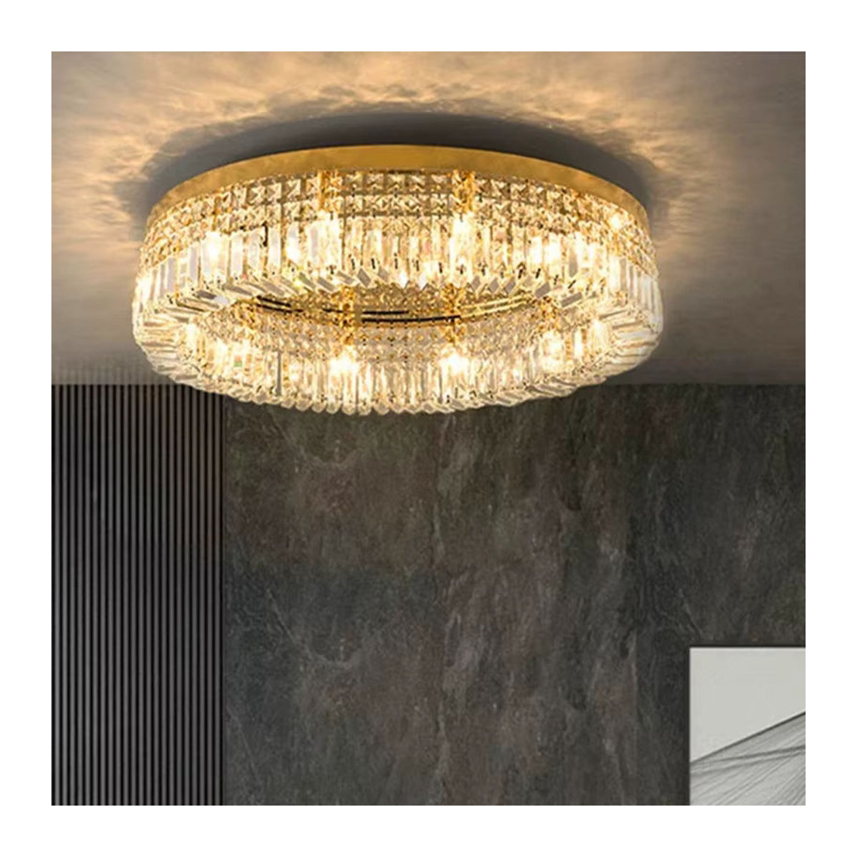 Moderne Kristall Deckenleuchte von meigheiath in Gold und Chrom mit K9 Kristallen für Esszimmer und Wohnzimmer, E14 Fassung - Bild 5